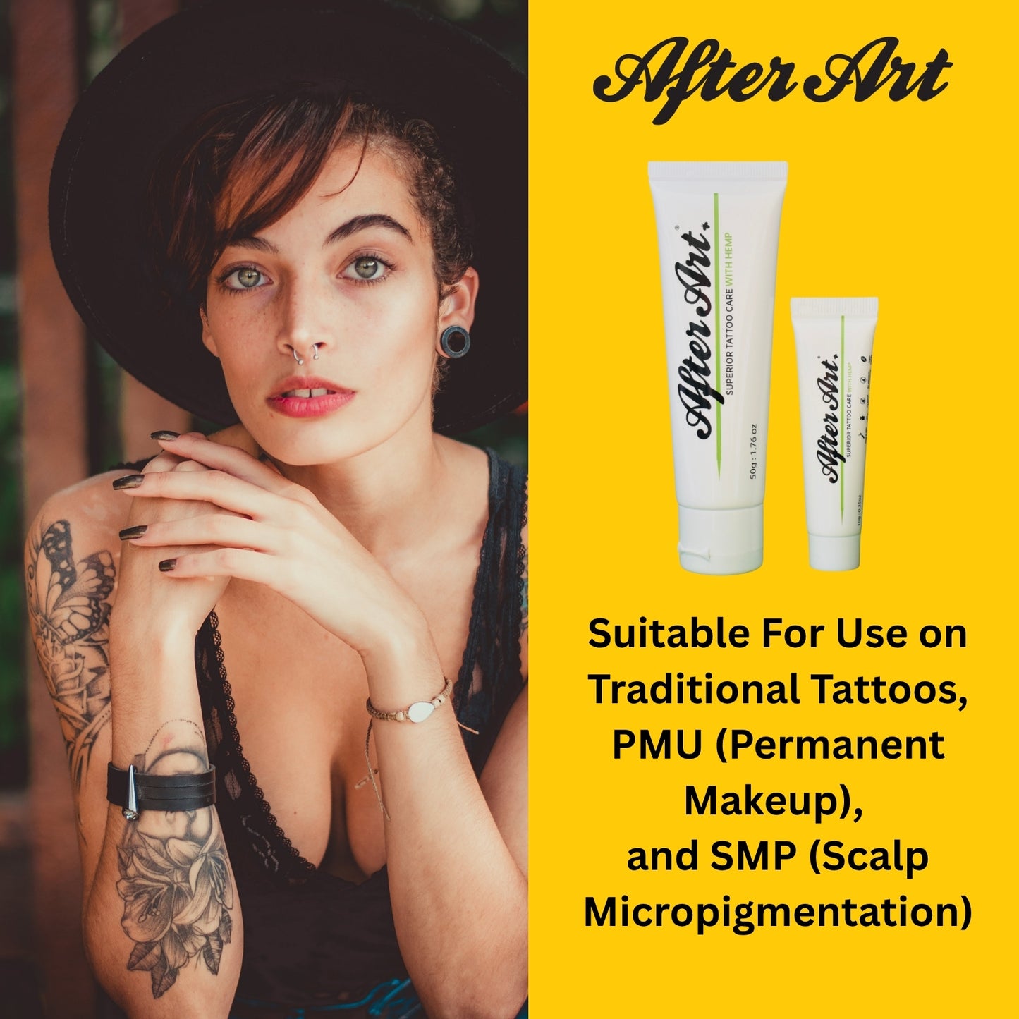 Tattoo Aftercare Cream With Hemp 1.76oz/50g Tube