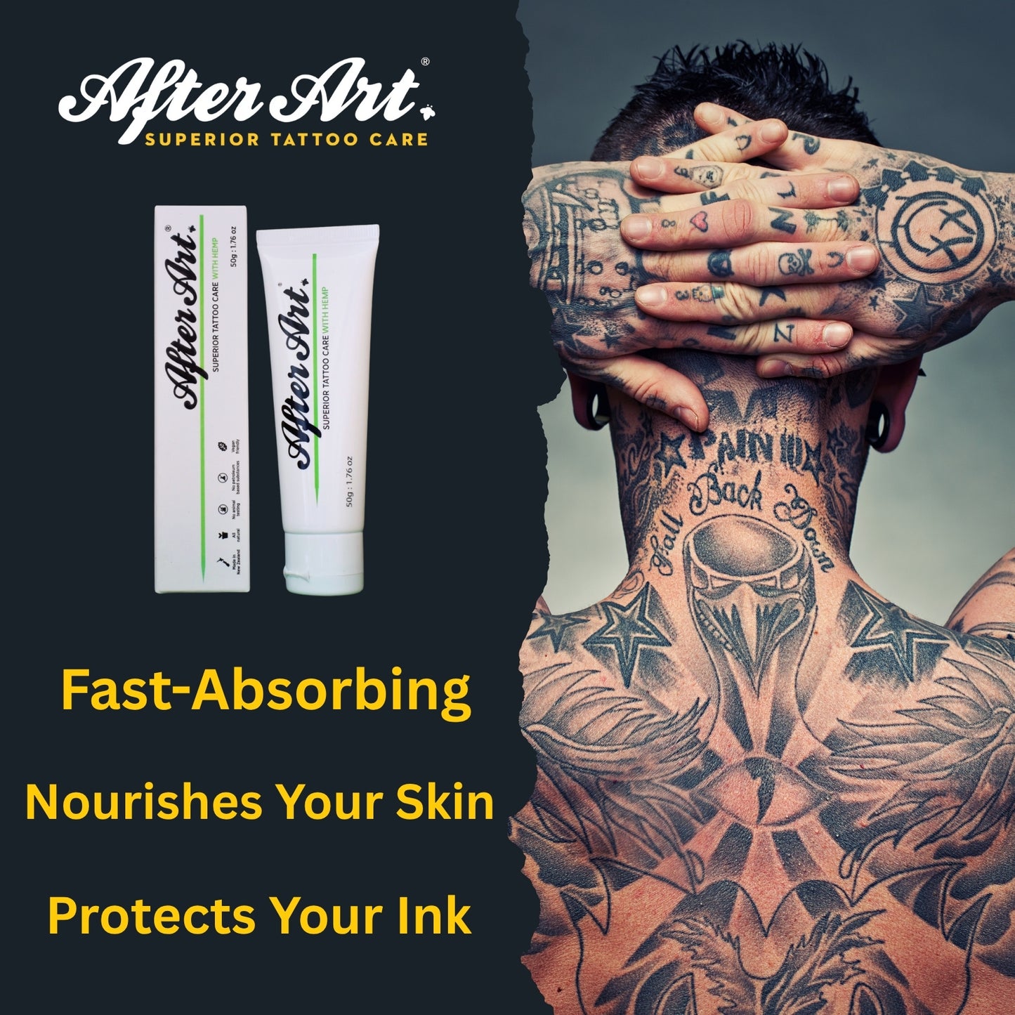 Tattoo Aftercare Cream With Hemp 1.76oz/50g Tube