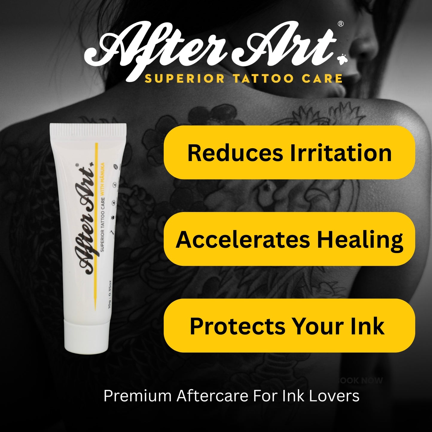 Tattoo Aftercare Balm with Manuka Oil, 0.35oz/10g Tube