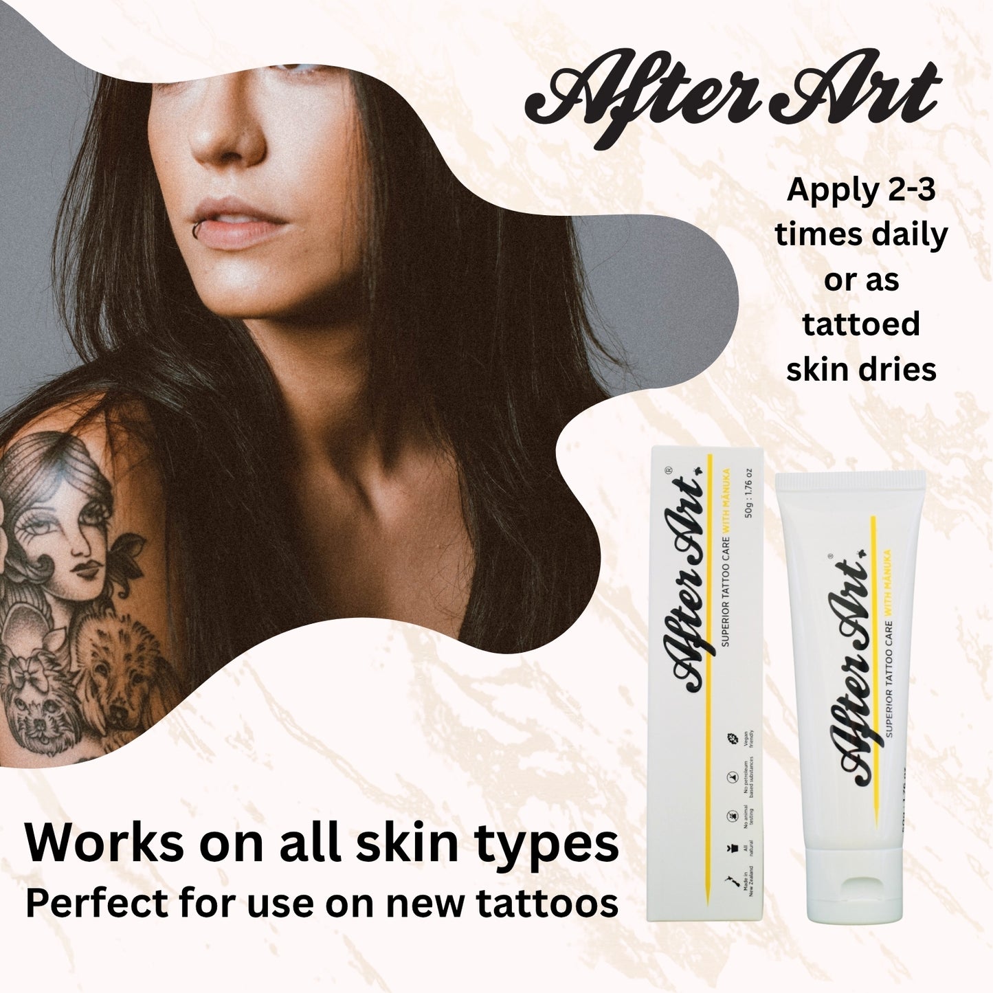Tattoo Aftercare Balm with Manuka Oil, 0.35oz/10g Tube