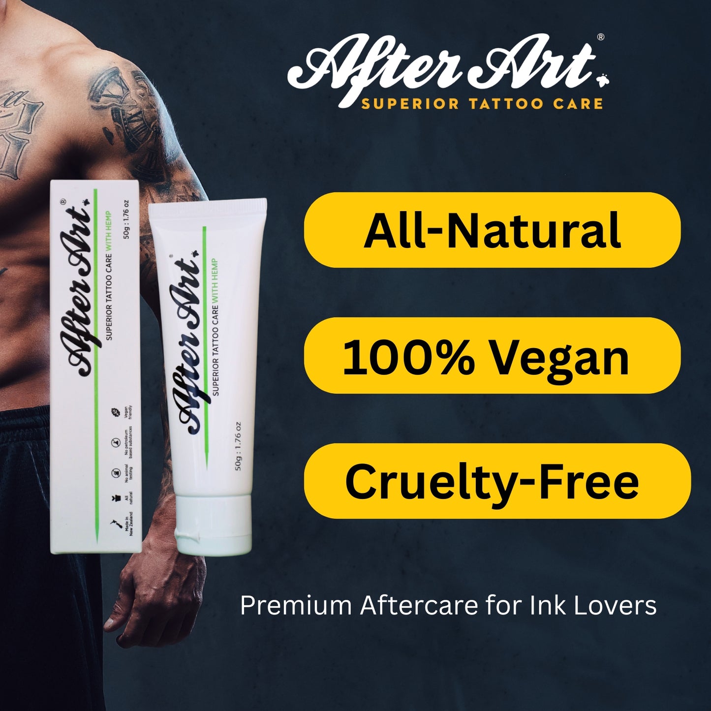 Tattoo Aftercare Cream With Hemp 1.76oz/50g Tube